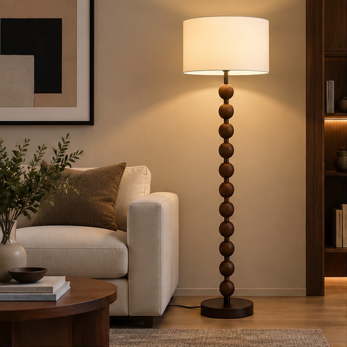 Bobbin Turned Wood Floor Lamp