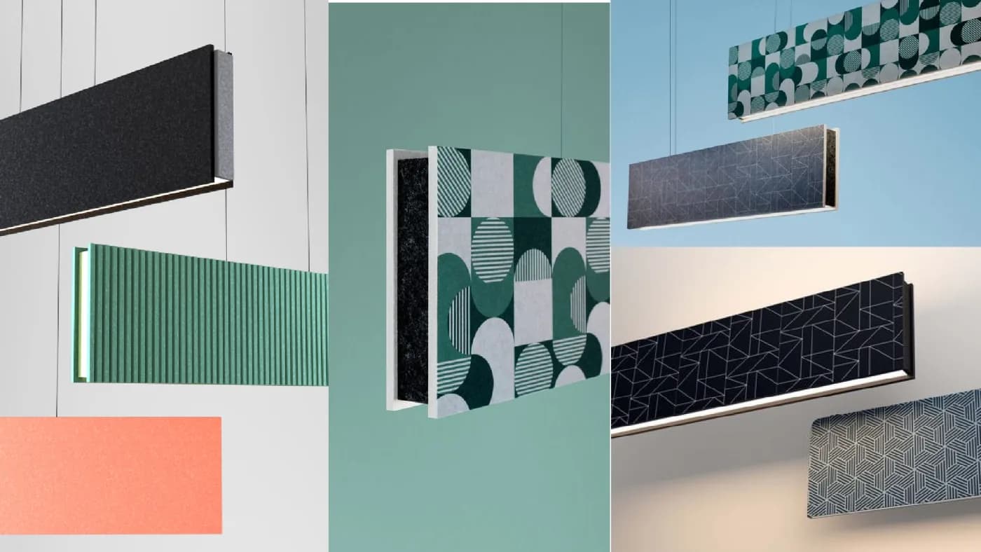 Acoustic wall panels and baffles, from the acoustic catalogue