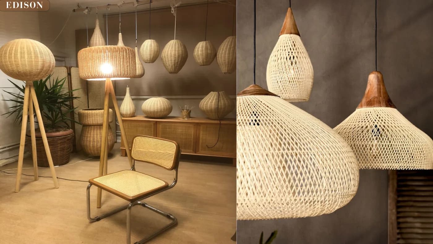 Cane floor lamps, from the cane catalogue