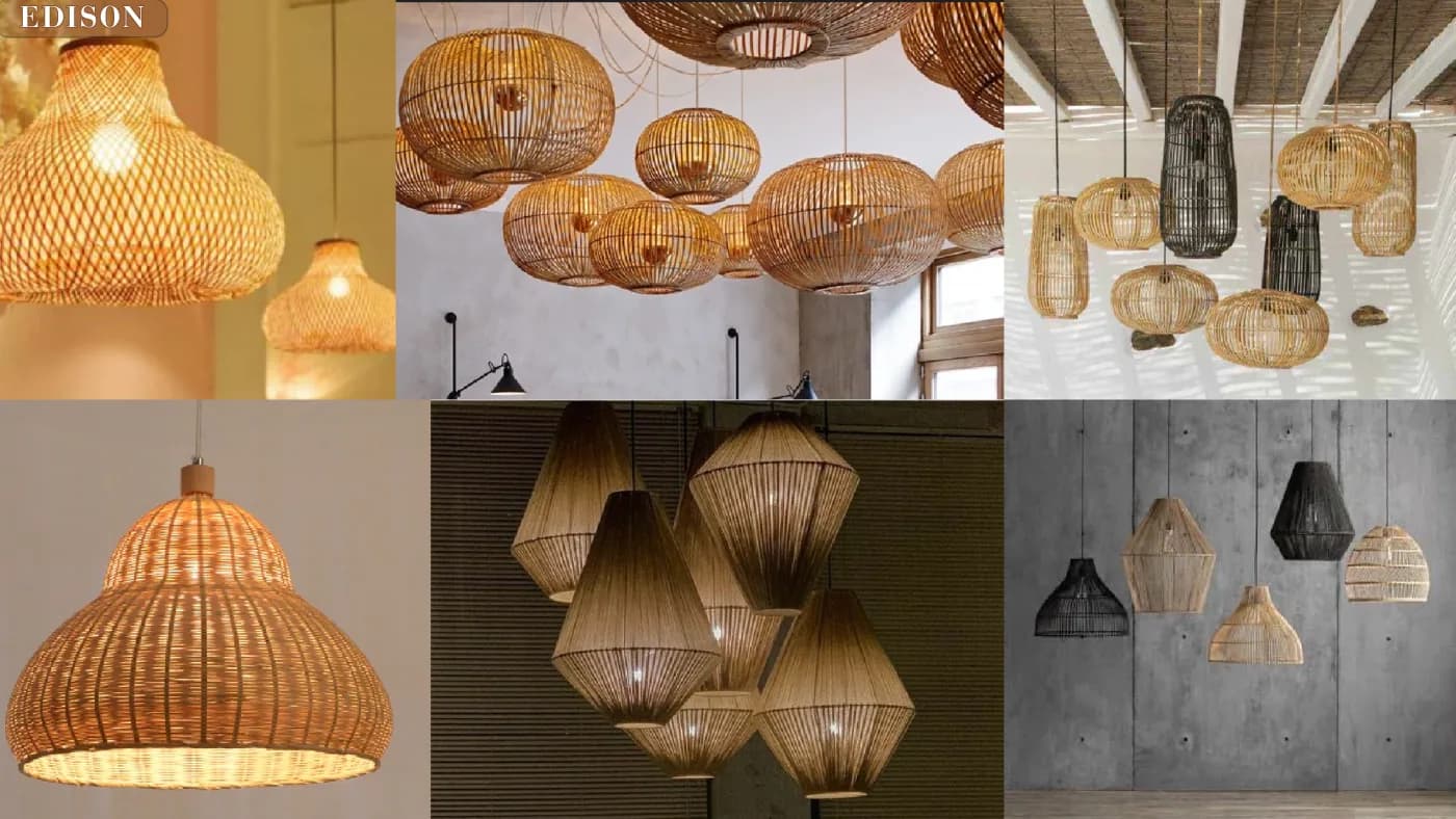 Range of cane pendant shapes, from the cane catalogue