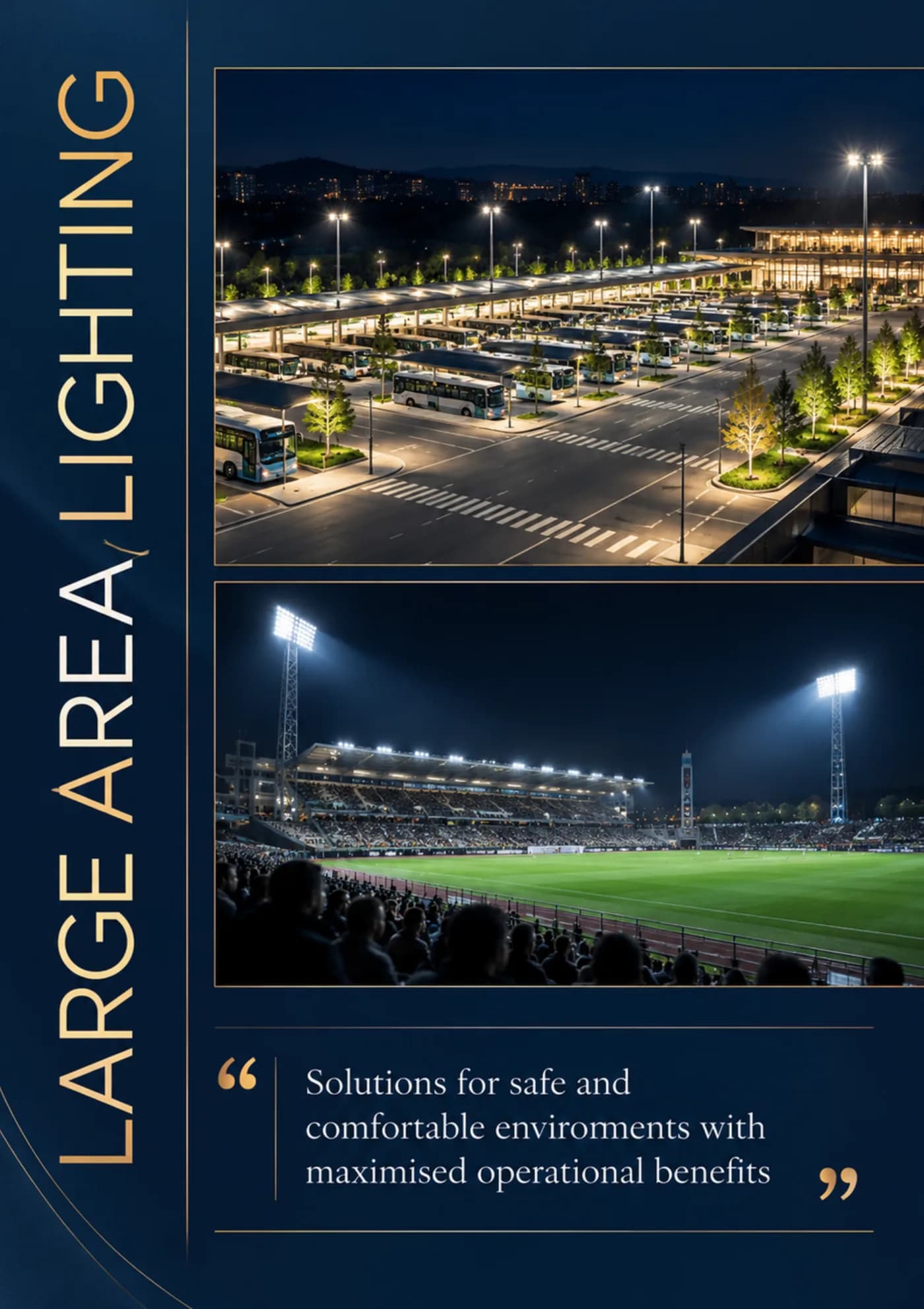 Large area lighting page from the outdoor catalogue