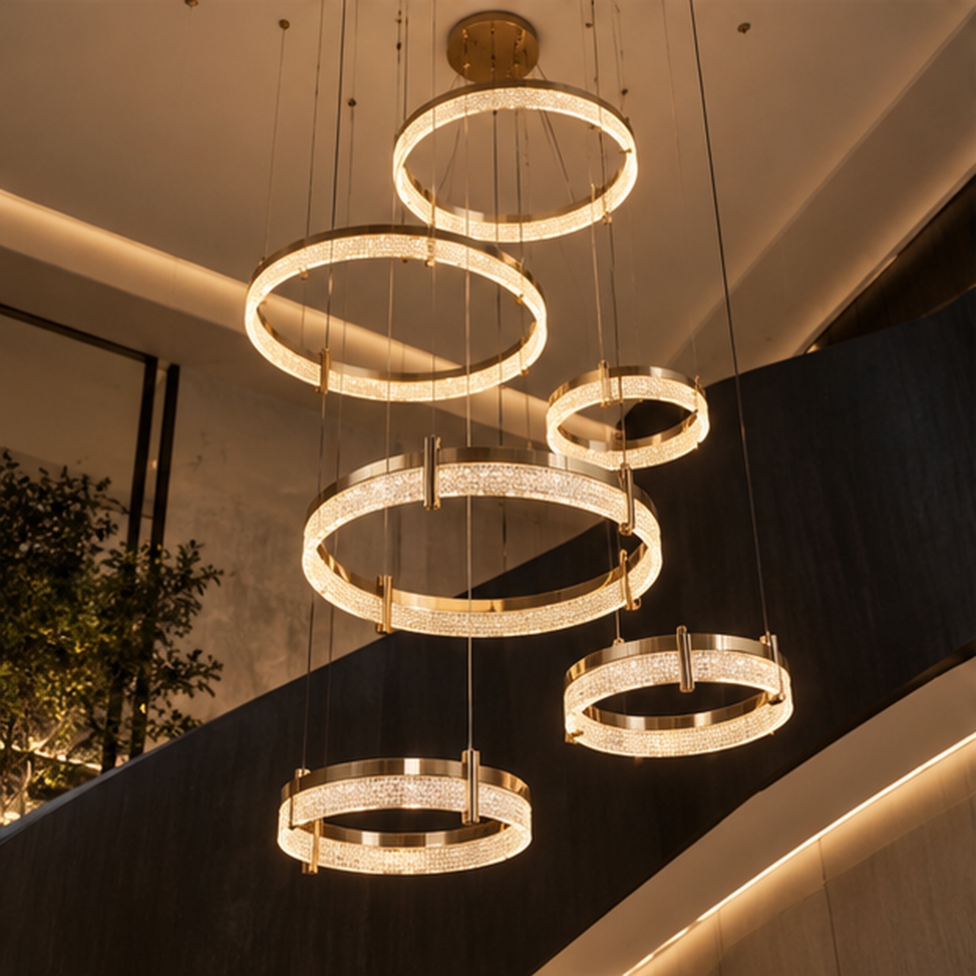 Aurum Cascading Tier Ring Chandelier photo 2