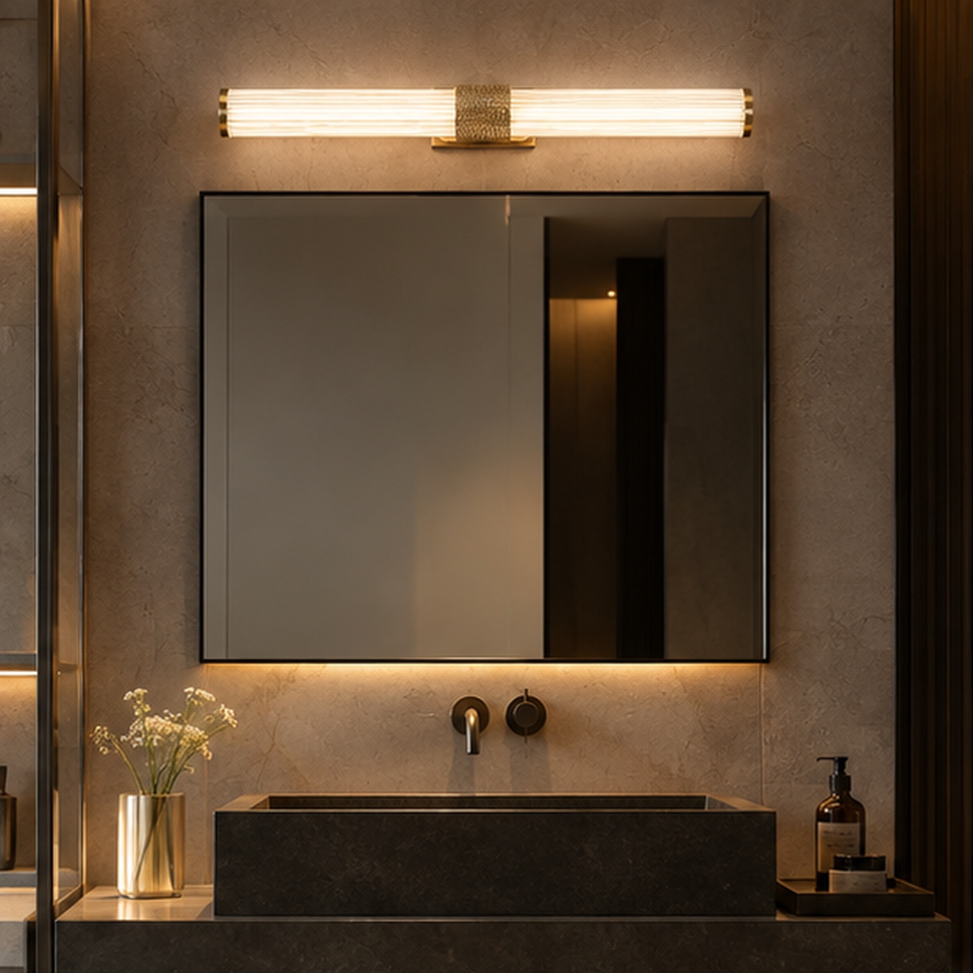 AURA Linear Fluted Vanity Bar Light