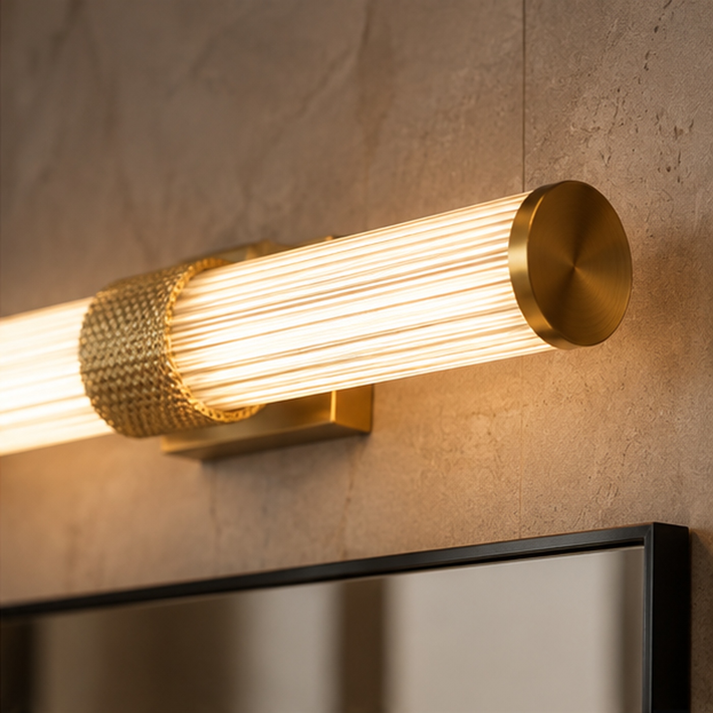 AURA Linear Fluted Vanity Bar Light photo 3