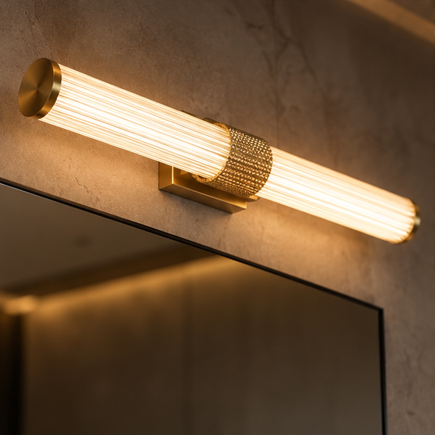 AURA Linear Fluted Vanity Bar Light photo 2